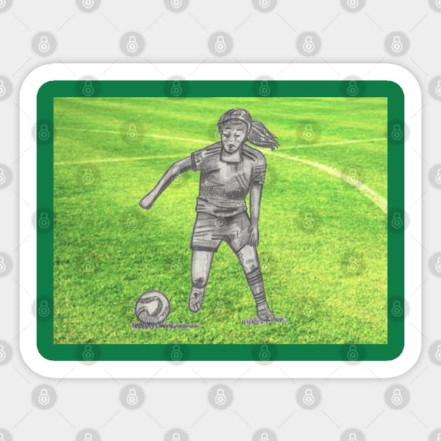 Woman Playing Soccer Sticker by Mila-Ola_Art